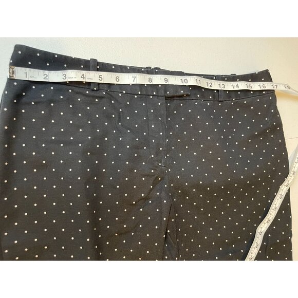 Liz Claiborne Women Pant Polka Dot Emma Classic Crop Career Black White Size 34W - Picture 3 of 7